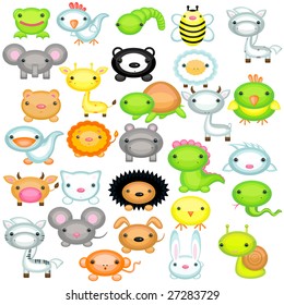 Big set of baby animals