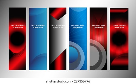 Big set of banner vertical