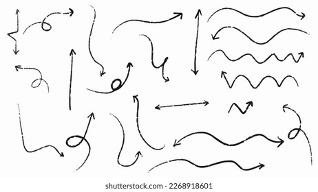Big set of Black arrow stroke brush , banner, label, for your design, vector.
