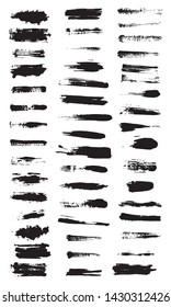 Big set of black brush strokes, brushes, lines, grungy. Vector illustration.