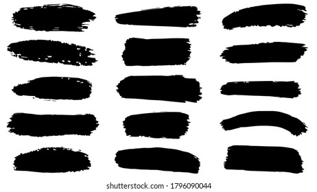 Big set of Black grunge stroke brush , banner, label, for your design, vector.
