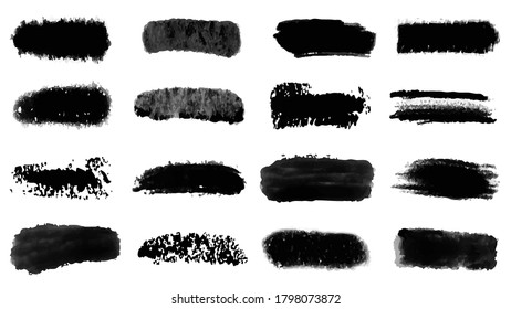 Big set of Black grunge stroke brush , banner, label, for your design, vector.
