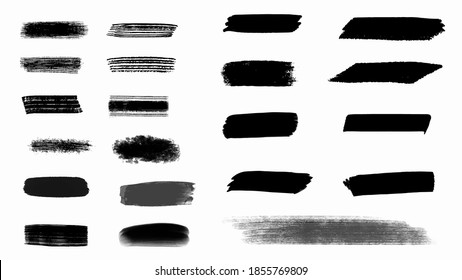 Big set of Black grunge stroke brush , banner, label, for your design, vector.
