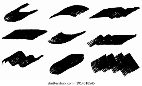 Gran conjunto de pincel de trazo negro, banner, etiqueta, para su diseño, vector.
