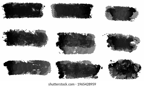Gran conjunto de pincel de trazo negro, banner, etiqueta, para su diseño, vector.
