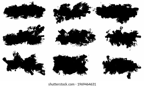 Big set of Black grunge stroke brush , banner, label, for your design, vector.
