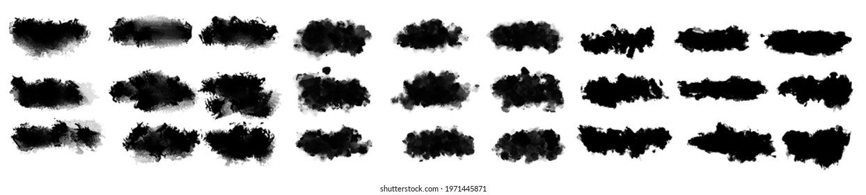 Big set of Black grunge stroke brush , banner, label, for your design, vector.
