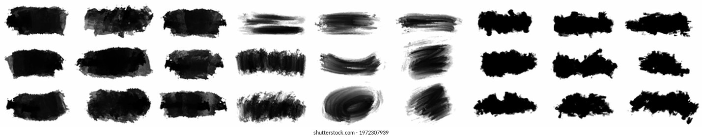 Big set of Black grunge stroke brush , banner, label, for your design, vector.
