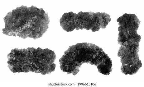 Gran conjunto de pincel de trazo negro, banner, etiqueta, para su diseño, vector.
