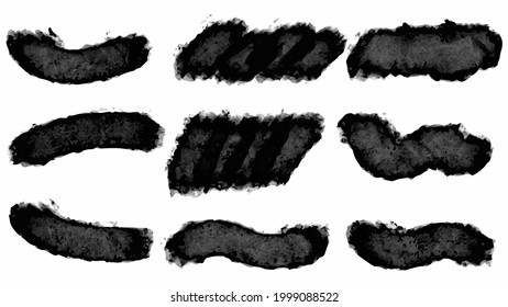 Big set of Black grunge stroke brush , banner, label, for your design, vector.
