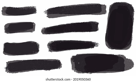Big set of Black grunge stroke brush , banner, label, for your design, vector.
