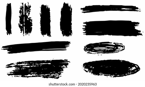 Big set of Black grunge stroke brush , banner, label, for your design, vector.

