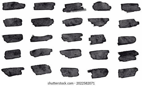 Big set of Black grunge stroke brush , banner, label, for your design, vector.
