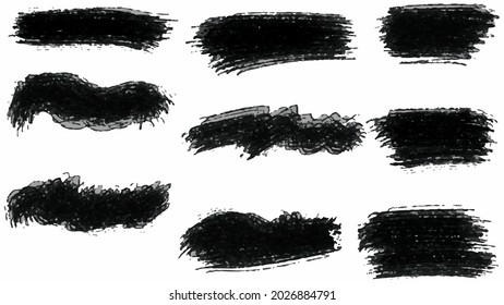 Big set of Black grunge stroke brush , banner, label, for your design, vector.
