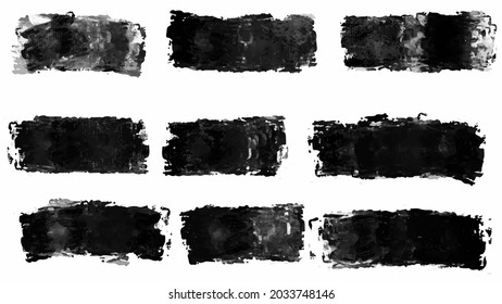 Big set of Black grunge stroke brush , banner, label, for your design, vector.
