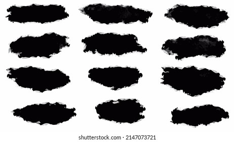 Big set of Black grunge stroke brush , banner, label, for your design, vector.
