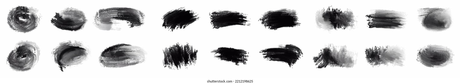 Big set of Black grunge stroke brush , banner, label, for your design, vector.
