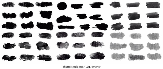 Big set of Black grunge stroke brush , banner, label, for your design, vector.

