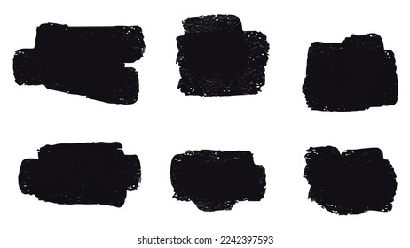 Gran conjunto de pincel de trazo negro, banner, etiqueta, para su diseño, vector.
