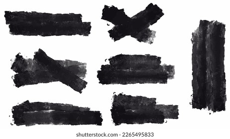 Big set of Black grunge stroke brush , banner, label, for your design, vector.
