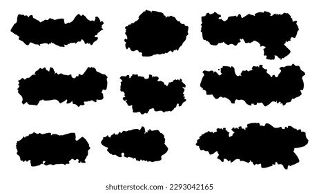Big set of Black grunge stroke brush , banner, label, for your design, vector.
