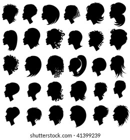 Big set of black hair styling for woman 2 (from my big "Hair styling series")
