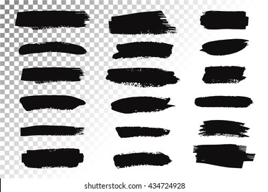 Big set of black ink brush strokes and stains. isolated vector