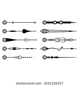 Big Set Black Simple Line Collection Doodle Border Elements Vector Design Style Sketch Isolated Illustration For Banner
