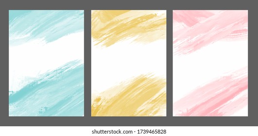 Gran conjunto de acuarela colorida de vector brillante sobre fondo negro vertical para afiches o volante
