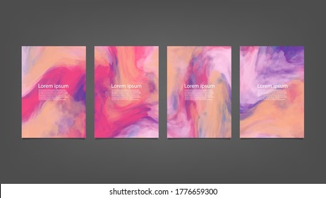 Big set of bright vector pink on vertical black background for brochure poster or flyer

