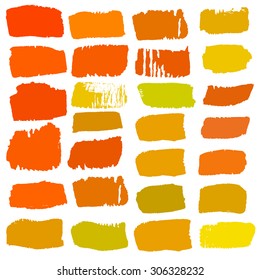 Big Set of brushes ink design elements. Hand-drawn with watercolor grunge strokes, individual objects. Abstract watercolor design elements for your projects. Vector illustration