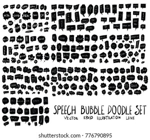 Big Set of Bubble illustration Hand drawn doodle Sketch line vector