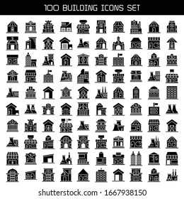 big set of building, tower city icons vector