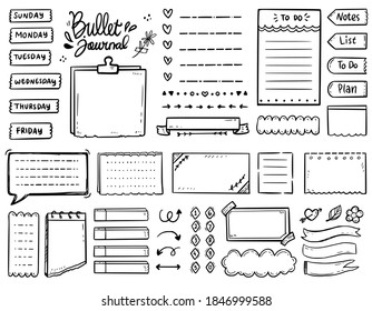 Big Set Kugel Journal Noten Zeichnung doodle Vektorgrafik Sammlung