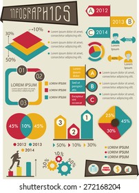 Big set of business infographic elements for financial growth and reports presentation.