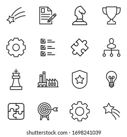 Big set of business line icons. Vector illustration isolated on a white background. Premium quality symbols. Stroke vector icons for concept or web graphics. Simple thin line signs. 