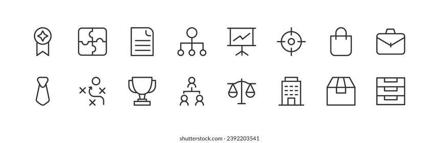 Big set of business line icons. Vector illustration isolated on a white background. Premium quality symbols. Stroke vector icons for concept or web graphics. Simple thin line signs.