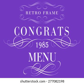 Big set of calligraphic elements for design  can be used for invitation, congratulation