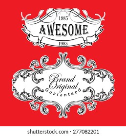 Big set of calligraphic elements for design  can be used for invitation, congratulation