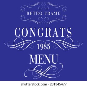 Big set of calligraphic elements for design  can be used for invitation, congratulation