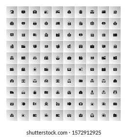 big set of camera and video recorder icons set