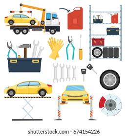 Big set of car repair elements