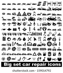 Big Set Car Repair Icons. Vector Illustration
