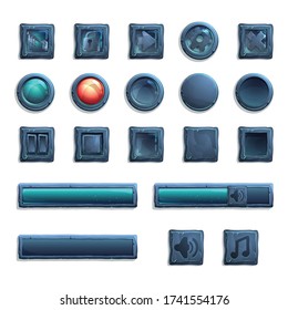 Big set of cartoon buttons and loading bars. It can be used in games, web sites, etc.