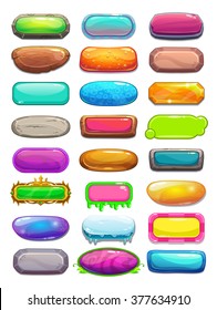 Big Set Cartoon Long Horizontal Buttons Stock Vector (Royalty Free ...