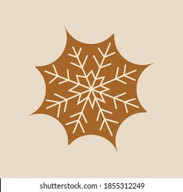 Gran juego de pan de jengibre de Navidad en estilo plano. Cocina festiva para las vacaciones de invierno. Pan de jengibre y árbol de Navidad, estrella, corazón, campana y otros símbolos festivos horneados a mano. Ilustración vectorial.