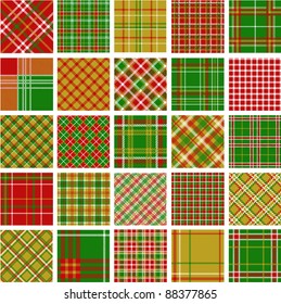 Big set of christmas plaid patterns