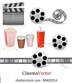 Big set of cinema objects. Vector illustration.