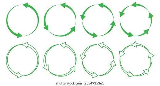 big set of circle arrow, round , refresh and rotting ,recycle arrow icon set, refresh, repeat, arrow Vector illustration. different circular arrows eps 10.