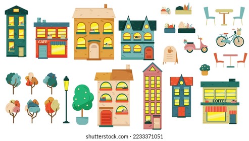 Big set with city elements to make your own city.
